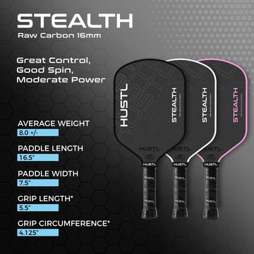 HUSTL Stealth Raw Carbon 16mm (Control) Black